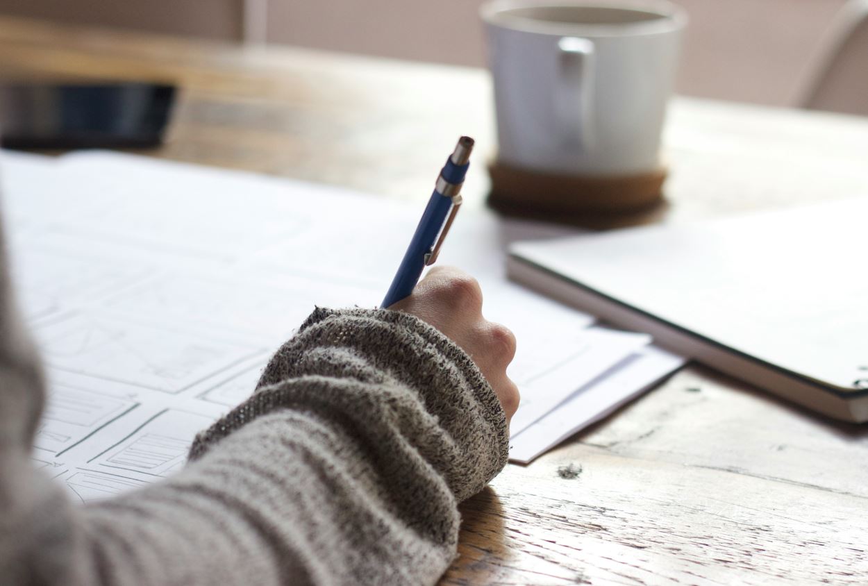 Person taking an exam