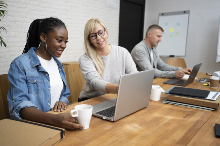 People working on computers