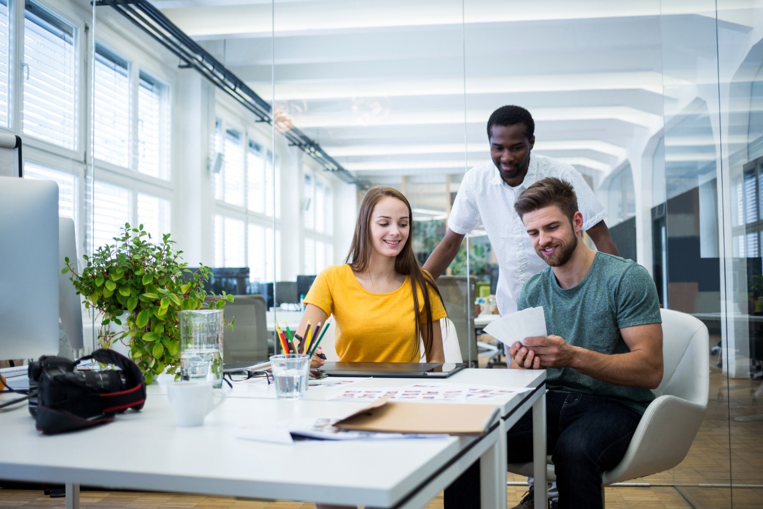 People working in an office