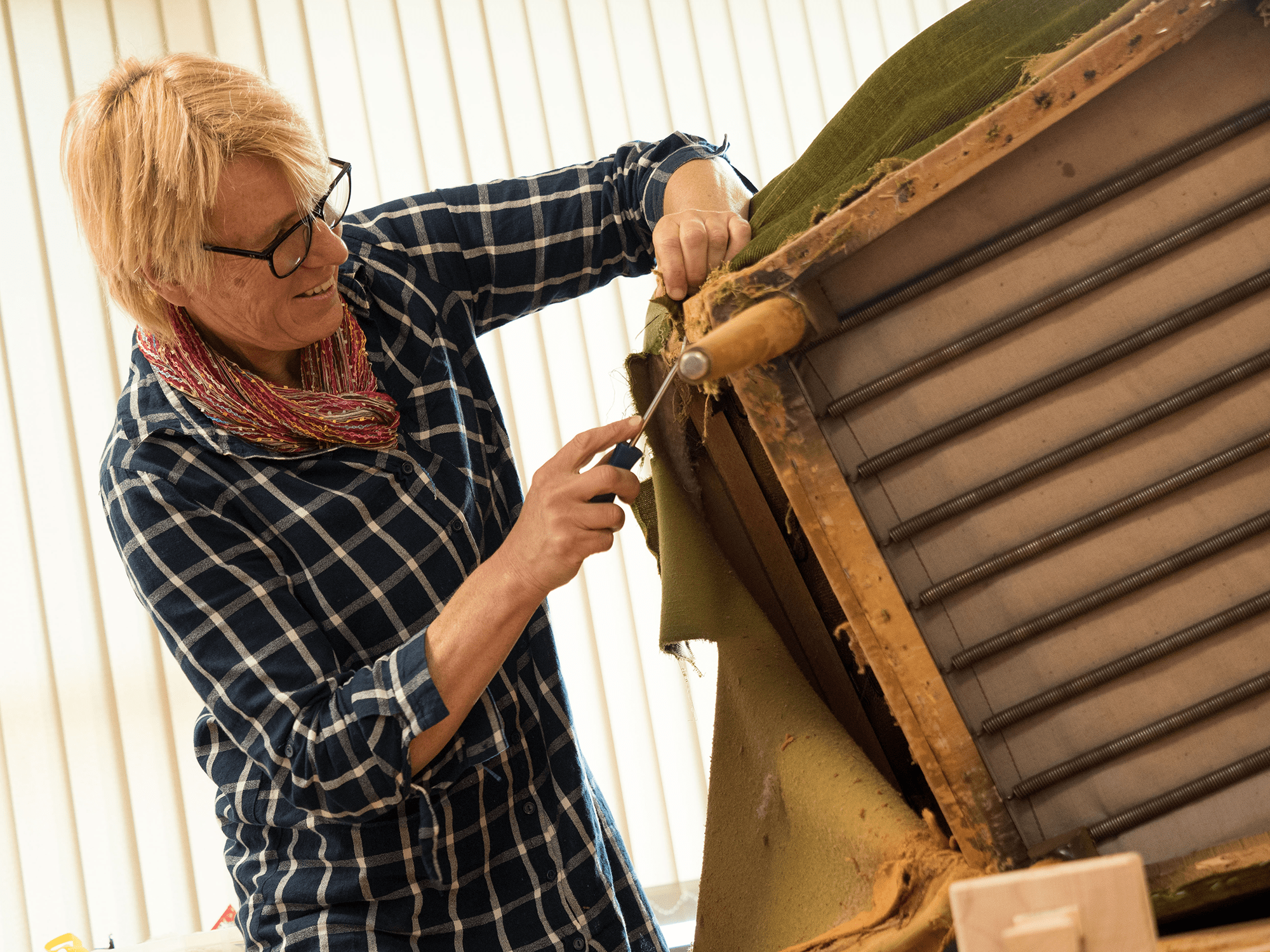 Learner making furniture
