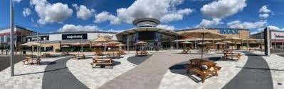 Large Cinema building and outdoor seating area